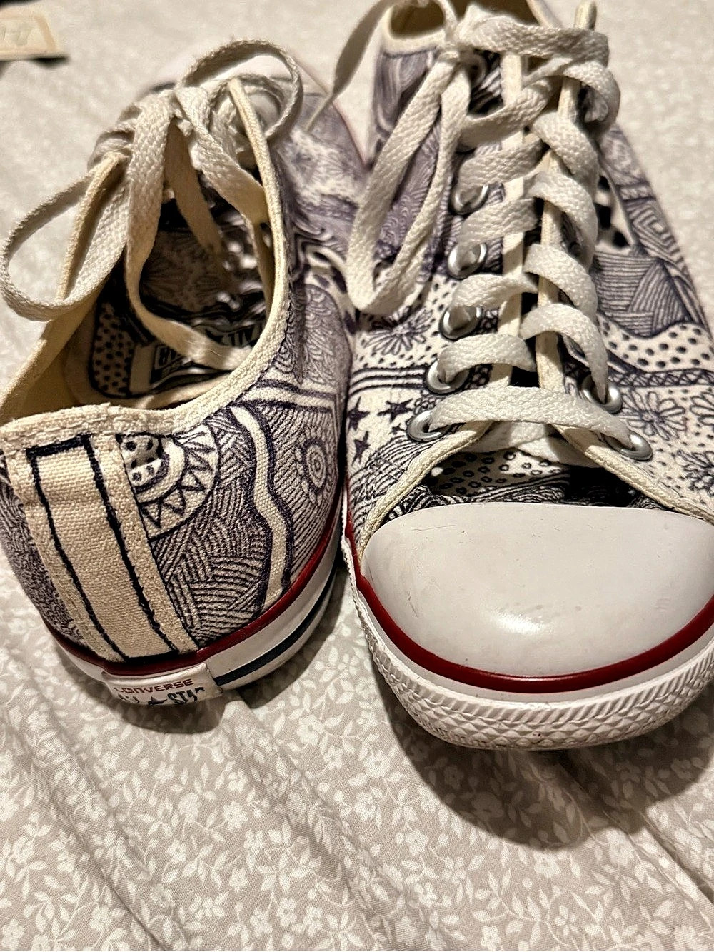 Converse Chuck Taylor All Star Paisley Sneakers White & Black US 9.5 M/11 W